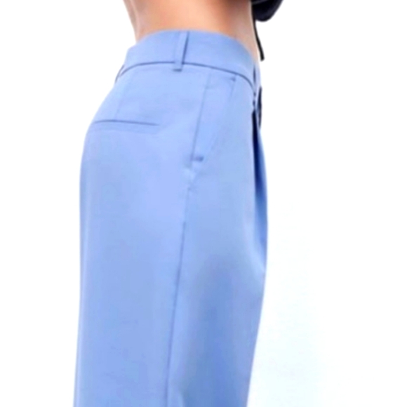Zara blue NWT high waisted wide leg pants - Picture 4 of 7